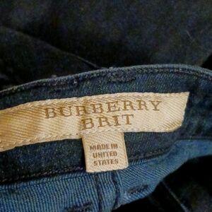 Burberry brit skinny low rise dark blue coated jeans size 24 light stretch